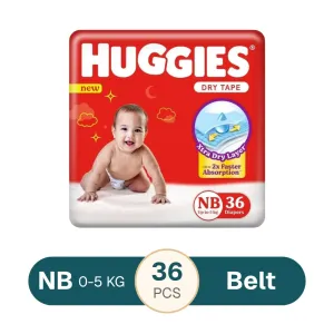Huggies Dry Tape Baby Diaper NB 0-5kg - 36 Pcs